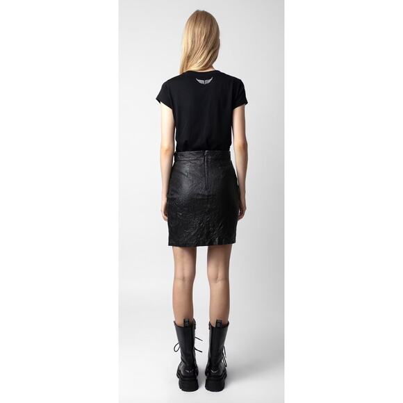 Zadig & Voltaire Leather Julipe Skirt in Black - Picture 11 of 13